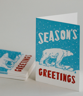 Archivist Letterpress Greeting Card | Pack of 5 Christmas Cards