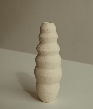 HAAR EAST Slim Cream Wave Vessel | Sculptural Piece | Vase